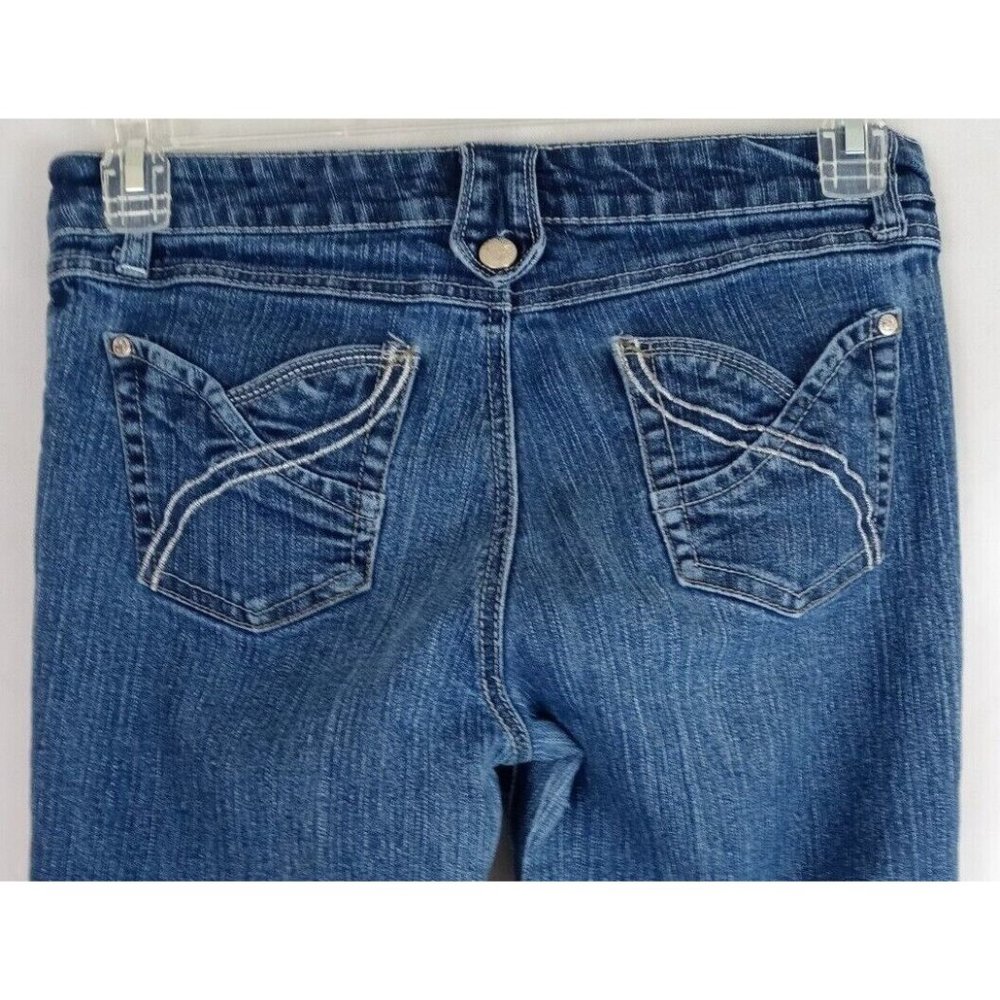 Southpole Women's Metallic Embroidered Stretch Bootcut Jeans Size 11